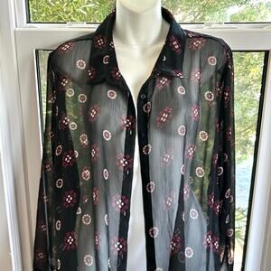 Bongo Women’s 3XL Sheer Black Fabric Sleepwear or Bathing Suit Cover-Up